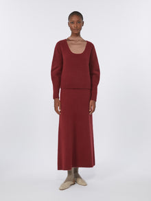 Stretch cashmere yarn skirt