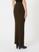 Wool and cashmere pencil skirt - Moss green