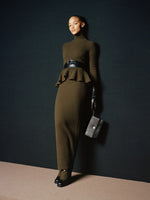 Wool and cashmere pencil skirt - Moss green