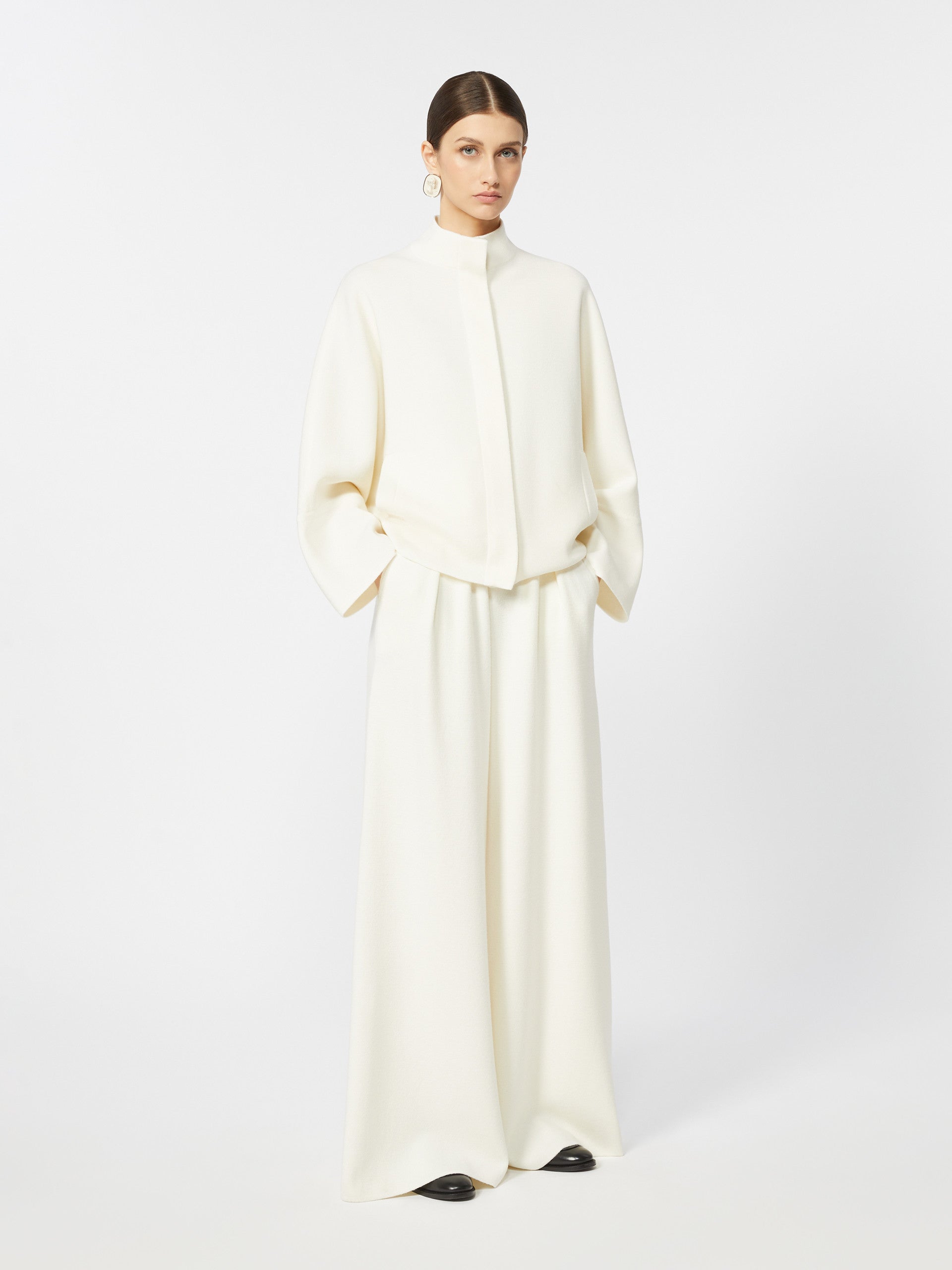 max mara wide-fit wool trousers for women