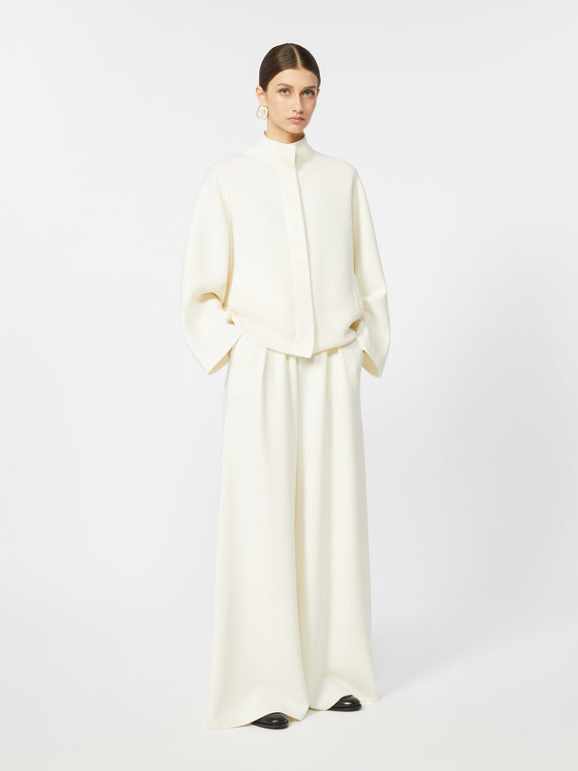 Wide-fit wool trousers