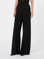 Viscose Crepe Trousers for Women - Black - Max Mara KSA