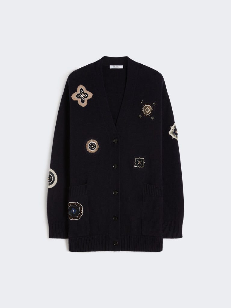 Long wool and cashmere cardigan