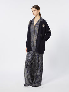 Long wool and cashmere cardigan