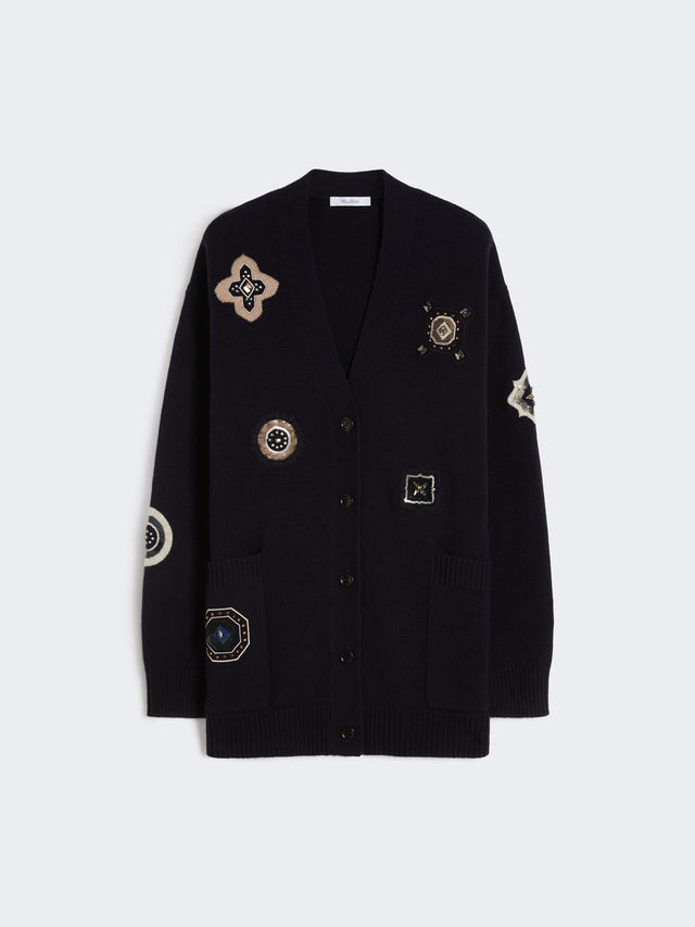 Long wool and cashmere cardigan