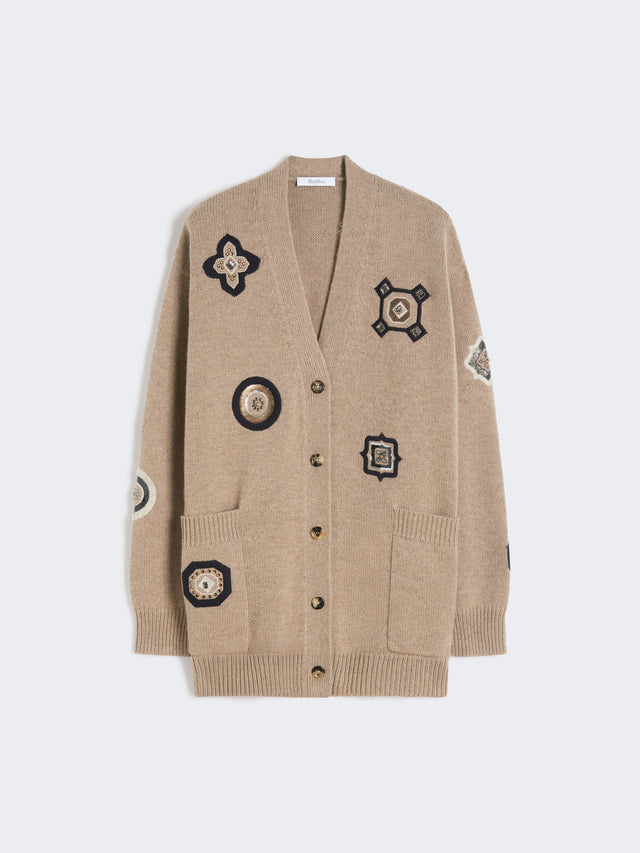 Long wool and cashmere cardigan