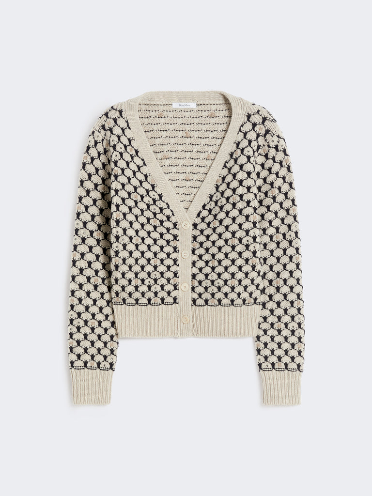 Patterned wool and cashmere cardigan