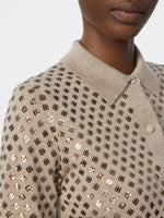 Sequinned wool cardigan