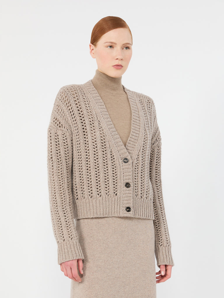 max mara كارديغان بقصة مربعة من الكشمير بحياكة مفتوحة