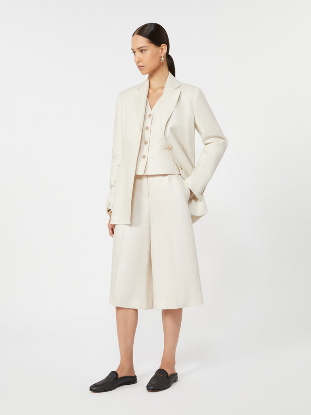 max mara linen and cable-knit gilet for women