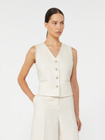 max mara linen and cable-knit gilet for women
