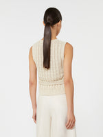 max mara linen and cable-knit gilet for women
