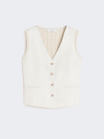 max mara linen and cable-knit gilet for women