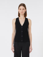 Cotton yarn and viscose crepe gilet