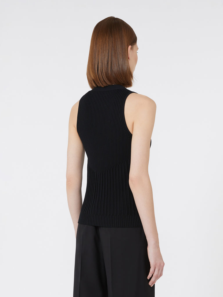 Cotton yarn and viscose crepe gilet