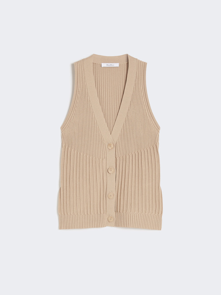 Cotton yarn and viscose crepe gilet