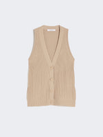 Cotton yarn and viscose crepe gilet