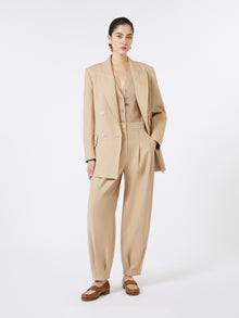 Cotton yarn and viscose crepe gilet