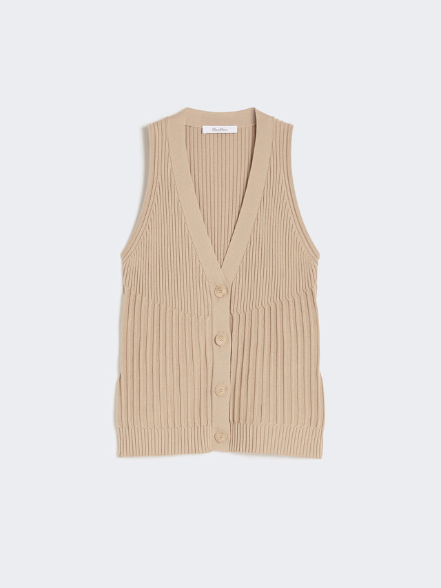 Cotton yarn and viscose crepe gilet