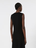 Viscose Crepe Yarn Gilet for Women - Black - Max Mara KSA