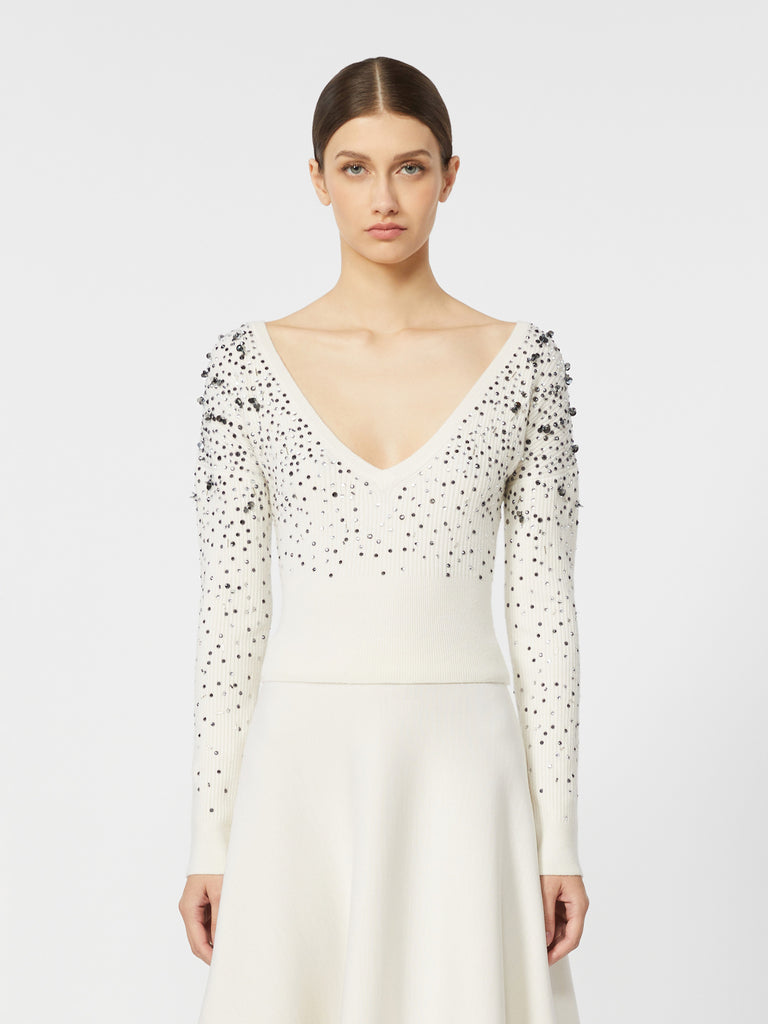 Wool and cashmere V-neck sweater