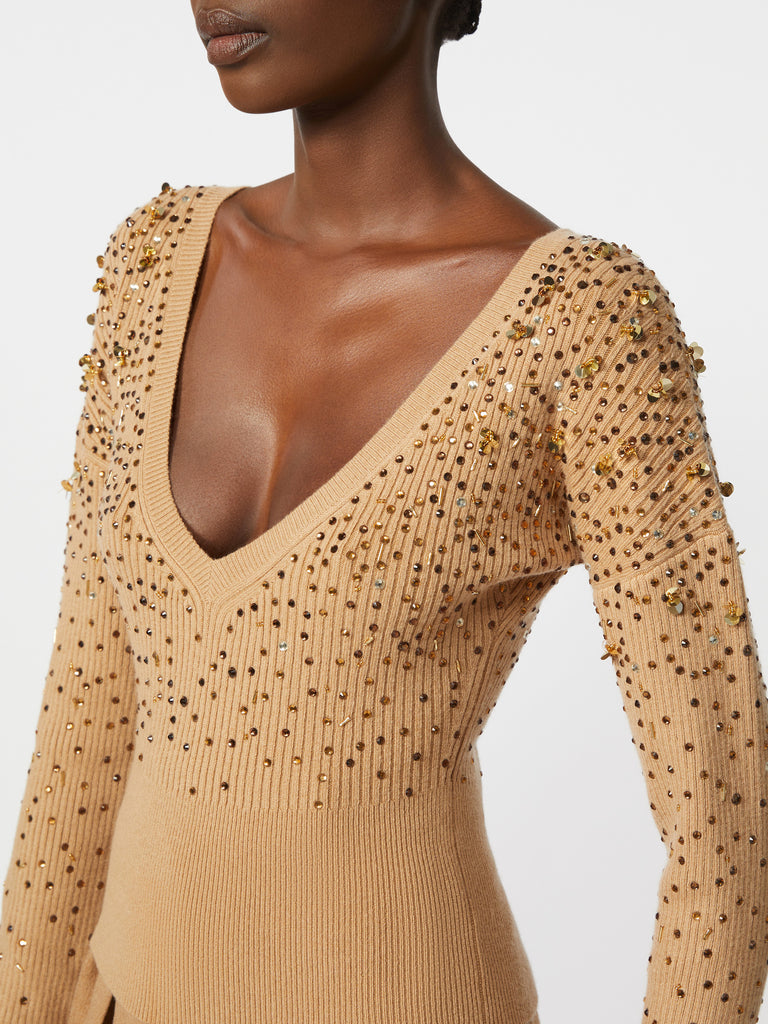 Wool and cashmere V-neck sweater