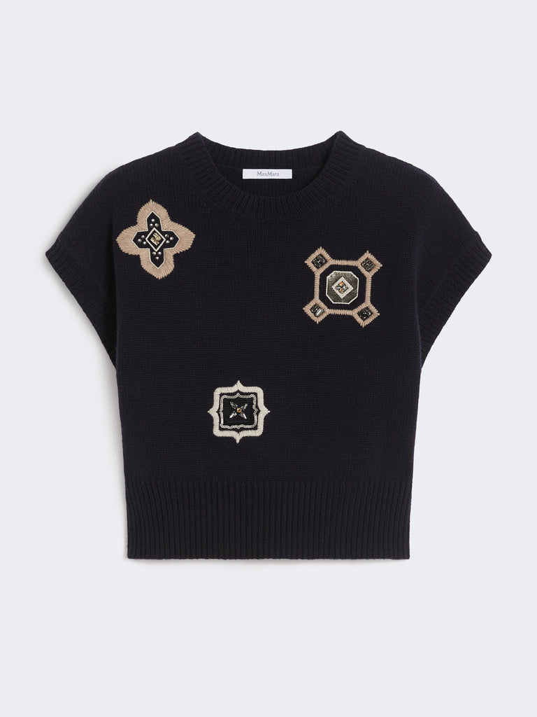 Wool and cashmere cropped sweater