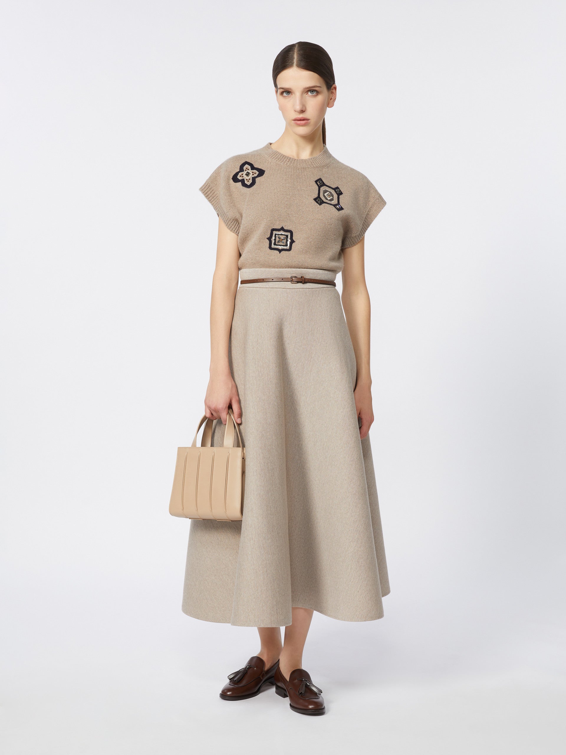 Wool and cashmere cropped sweater