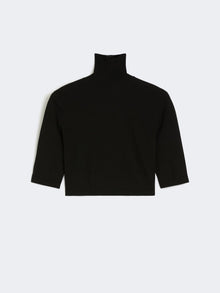 Stretch viscose cropped turtleneck