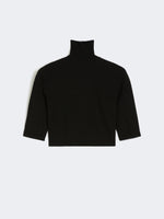 Stretch viscose cropped turtleneck