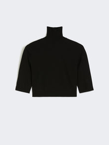 Stretch Viscose Cropped Turtleneck for Women - Black - Max Mara KSA