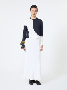 Slim-Fit Viscose Crepe Sweater for Women - White - Max Mara KSA