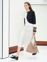 Slim-Fit Viscose Crepe Sweater for Women - White - Max Mara KSA