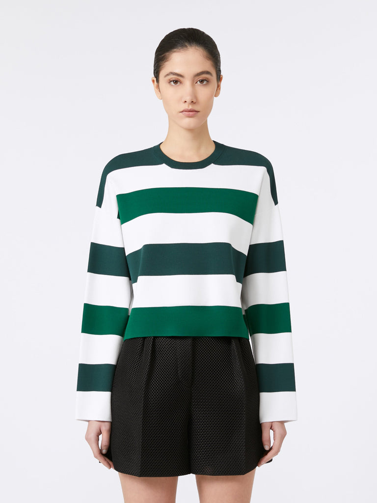 Stretch viscose boxy sweater