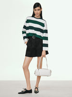 Stretch viscose boxy sweater