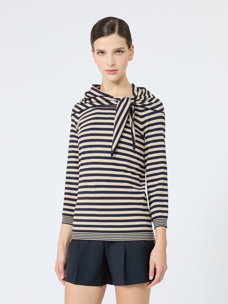 max mara الفيسكوز يارن سترة مع وشاح تفصيل