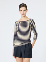 Viscose Yarn Sweater With Scarf Detail for Women - Stone - Max Mara KSA