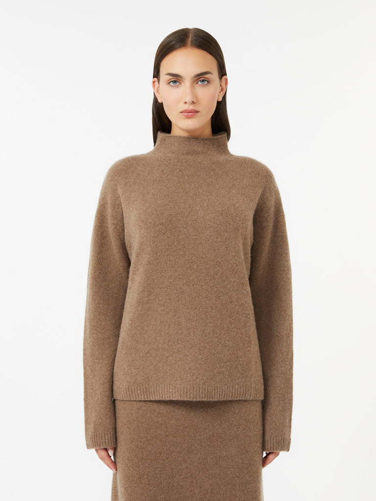 Boxy jumper in stretch cashmere yarn