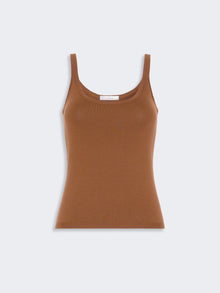 Sleeveless Wool Yarn Sweater for Women - Tobacco - Max Mara KSA