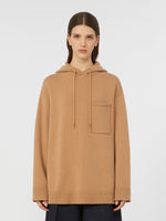 Wool and cashmere hooded sweatshirt