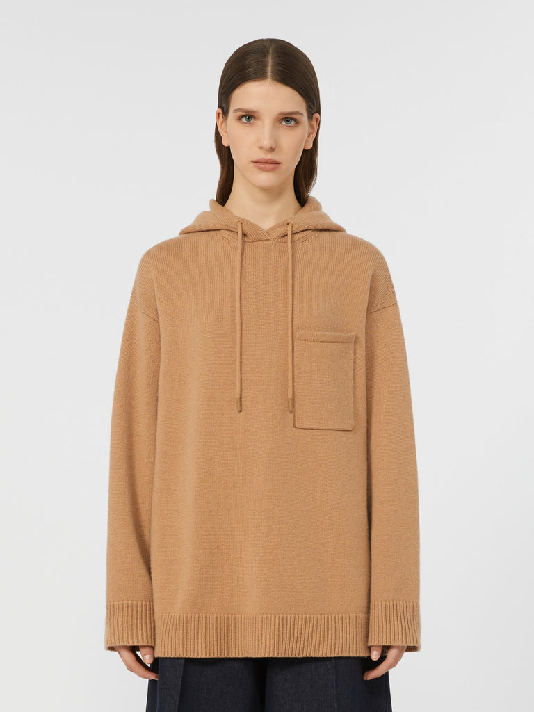 Wool and cashmere hooded sweatshirt
