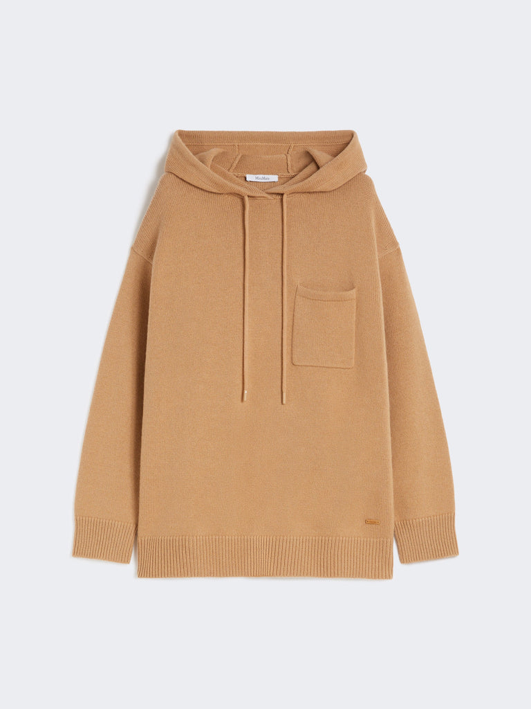 Wool and cashmere hooded sweatshirt