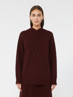 Wool and cashmere hooded sweatshirt