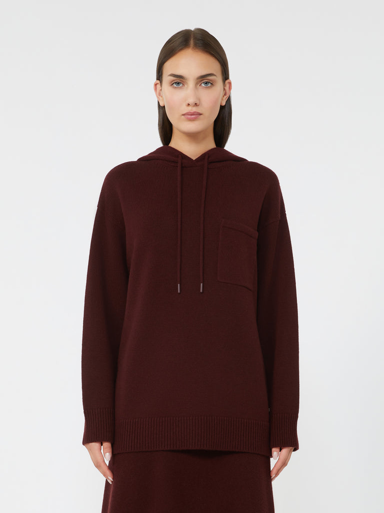 Wool and cashmere hooded sweatshirt