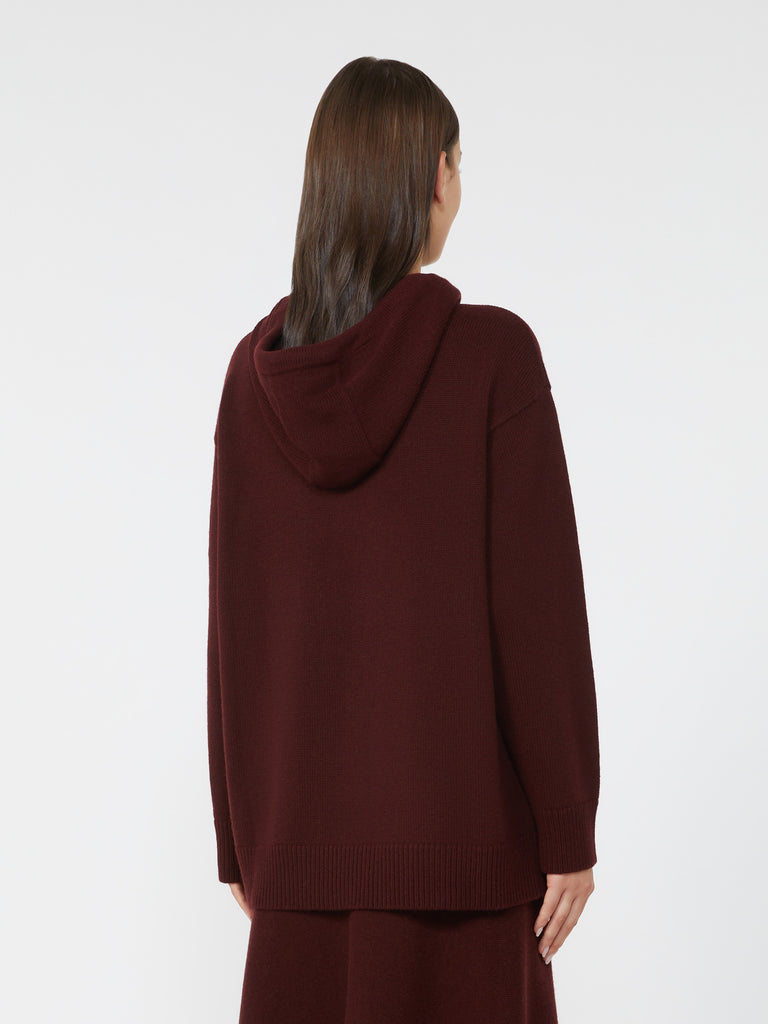 Wool and cashmere hooded sweatshirt