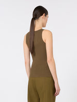 Close-Fitting Viscose Crêpe Jumper for Women - Mud - Max Mara KSA