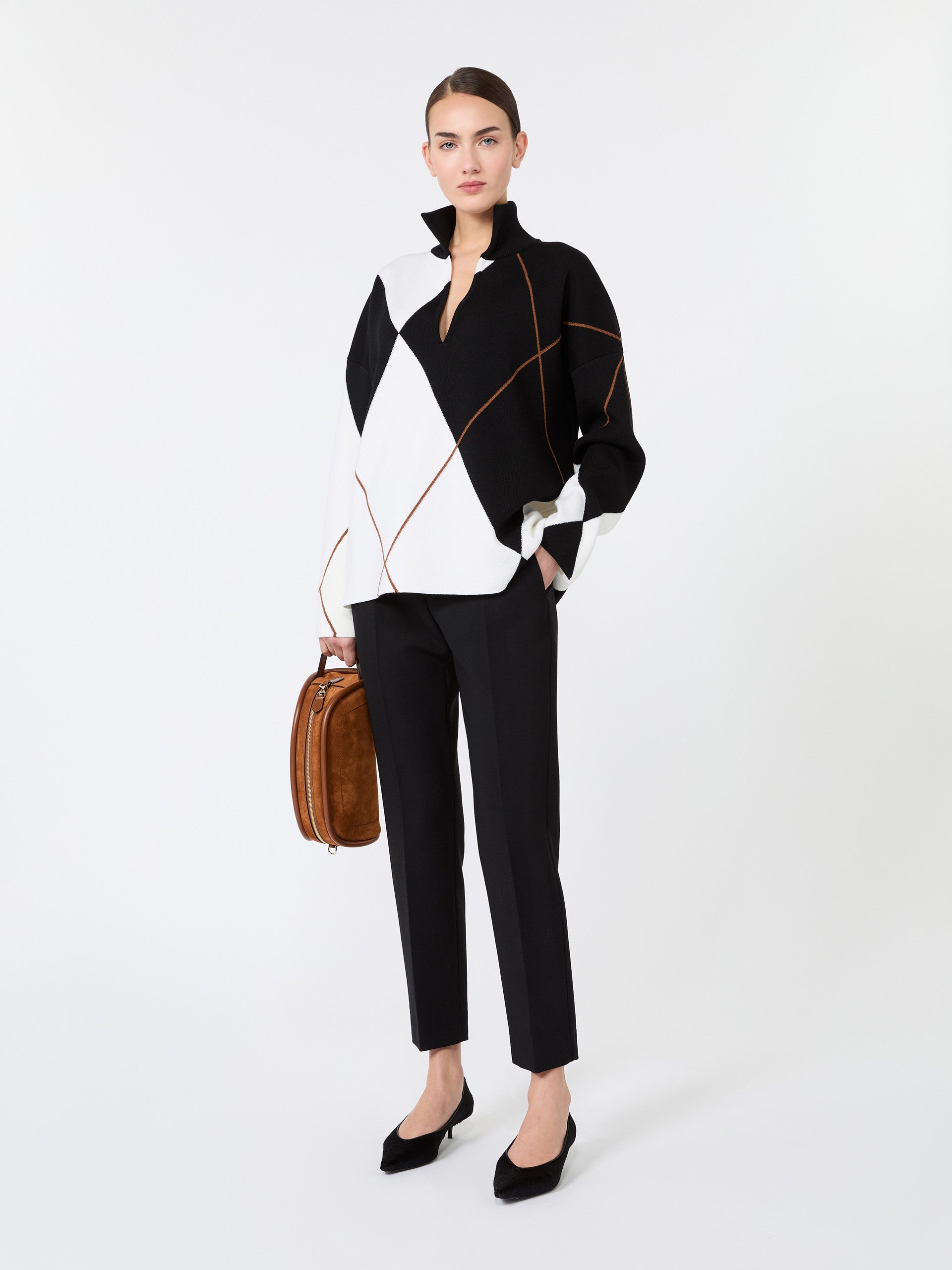 Max Mara Relaxed-cut Argyle wool yarn sweater for Women