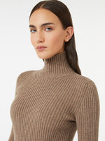 Wool and cashmere ribbed turtleneck