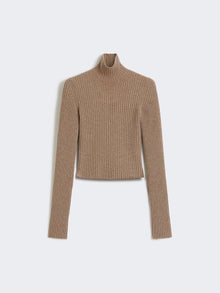 Wool and cashmere ribbed turtleneck