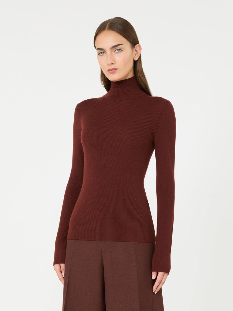 max mara wool yarn polo-neck sweater